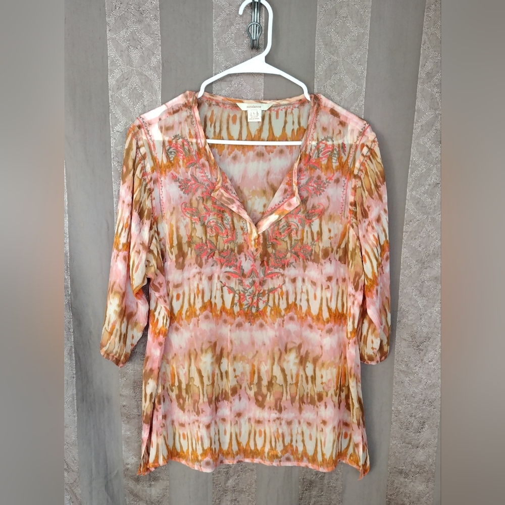 👚 Sundance Women's Top 100% Silk Flawed